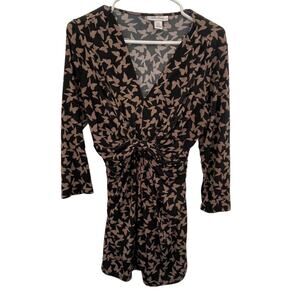 Motherhood Maternity Black Brown Butterfly Blouse Size Medium